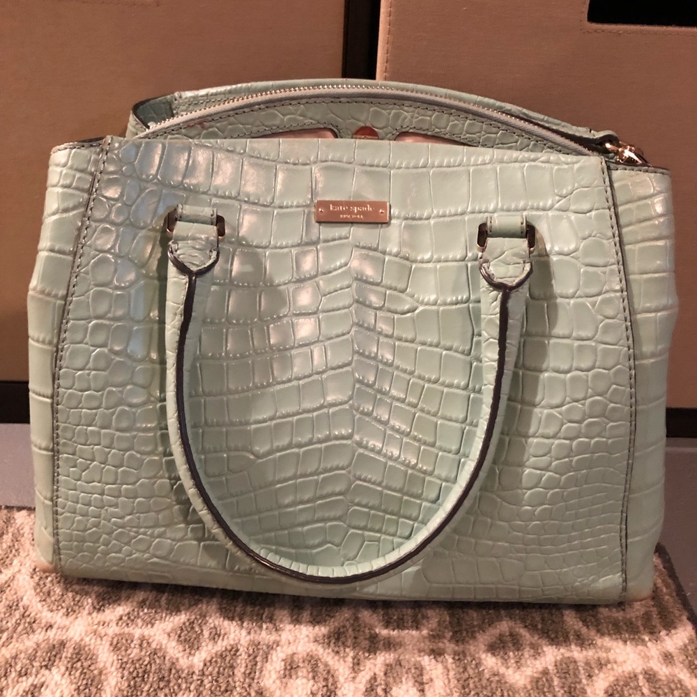 Authentic Kate Spade faux crocodile satchel